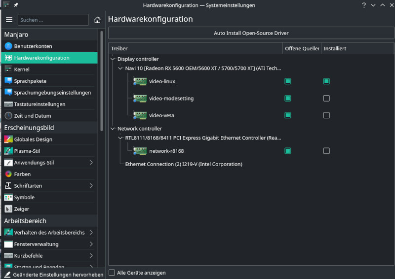 New Manjaro new 5700xt but low performance Graphics Display