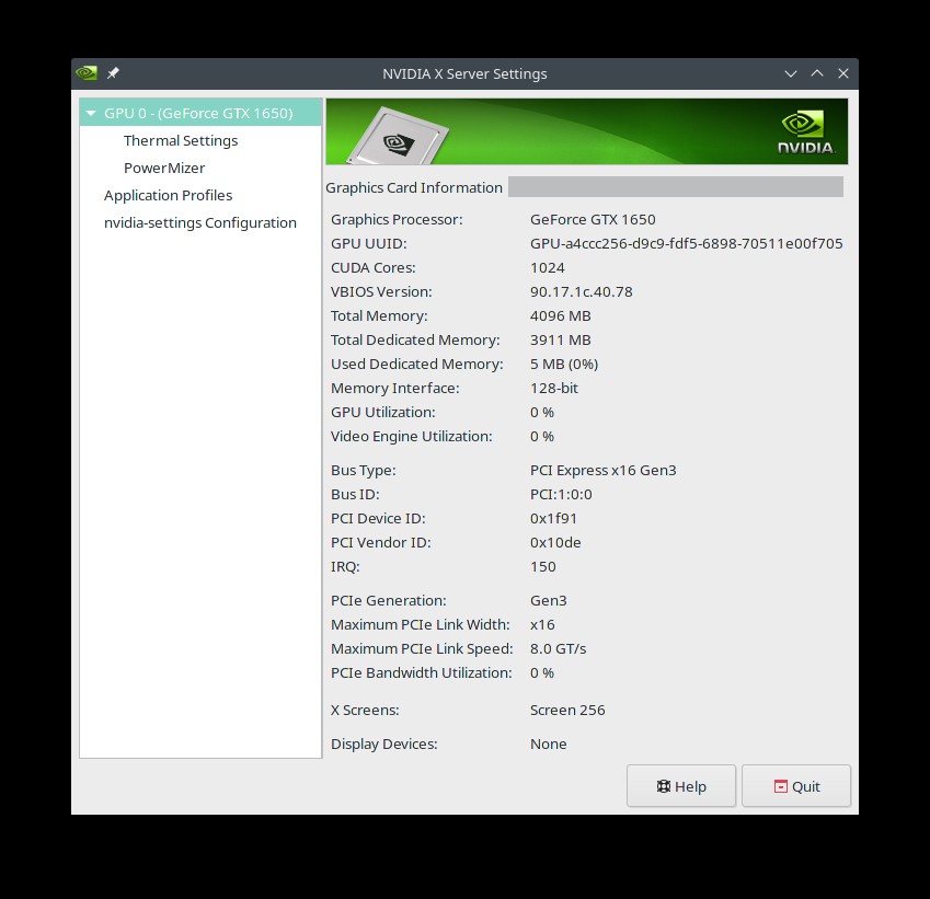 Linux nvidia online settings