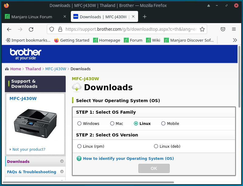 Install driver for Brother MFC-J430W printer - Software & Applications - Manjaro Forum