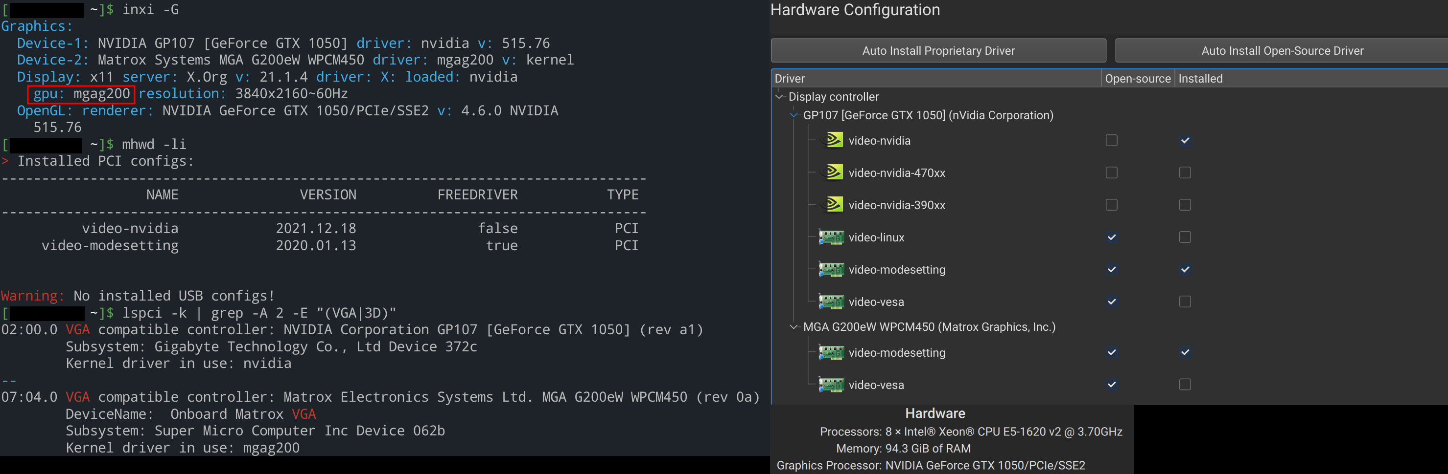 Query about the GPU being used Graphics Display Manjaro