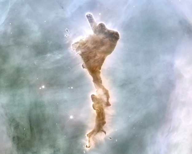 Finger of God__Bok_globule_in_the_Carina_Nebula