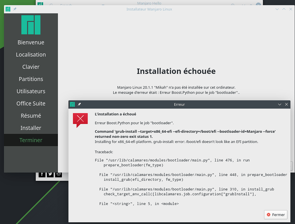 Failed to mount manjaro finished support manjaro linux forum