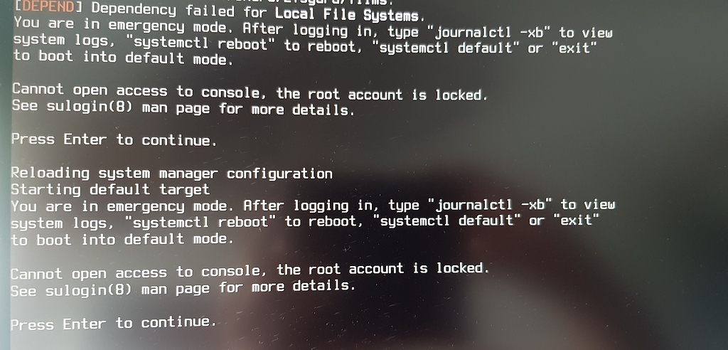 Update dependencies. Systemd-Boot. Initramfs как перезагрузить. Boot failed. OC : failed to load configuration.
