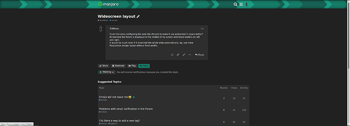 Manjaro Forum widescreen issue