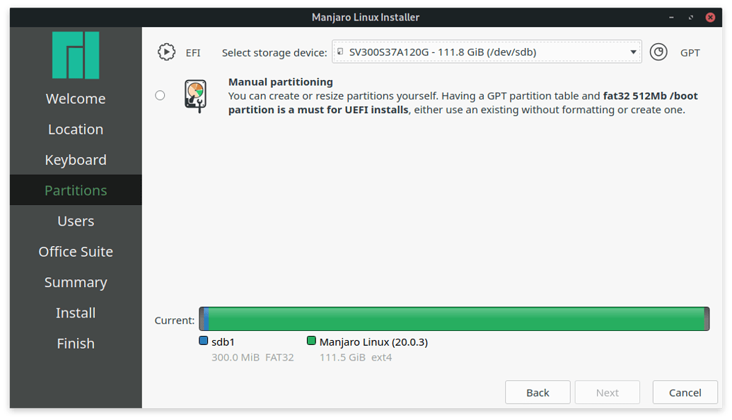 Manjaro uefi не грузится