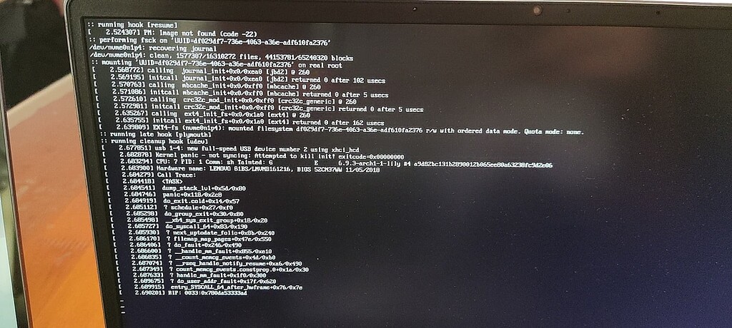 Kernel panic after the 07-01 stable update - System Updates - Manjaro Linux  Forum