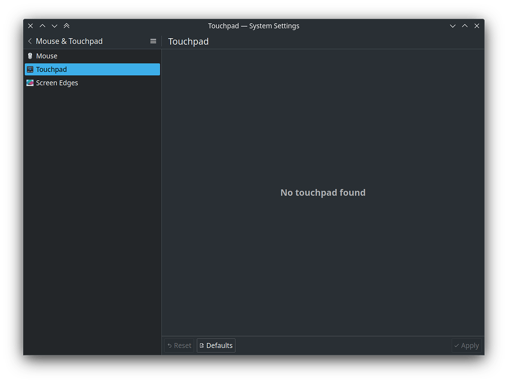 Synaptics trackpad setting have gone after latest stable update KDE