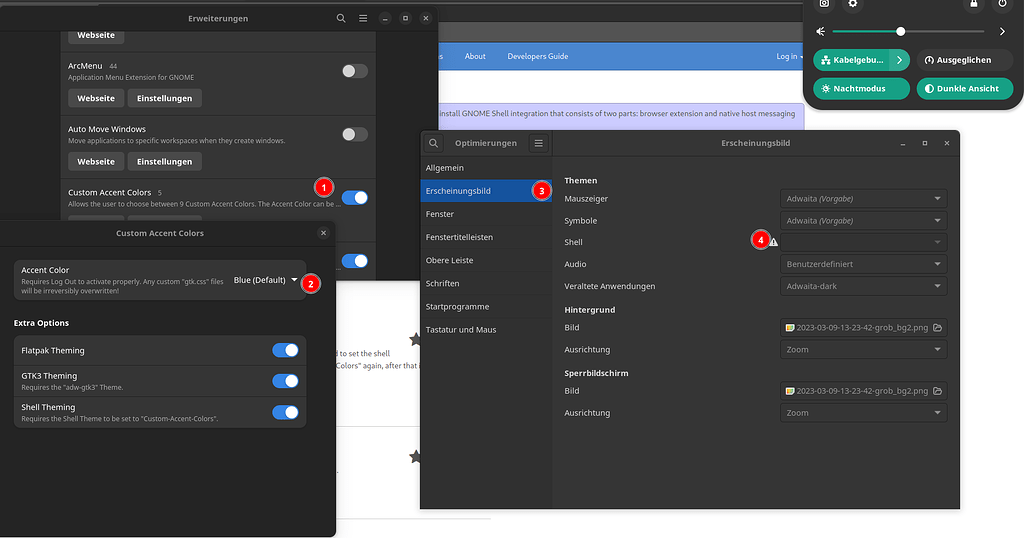 Changing the accent color setting does not have any effect GNOME