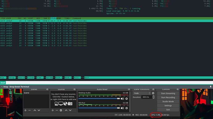 obs studio cpu usage