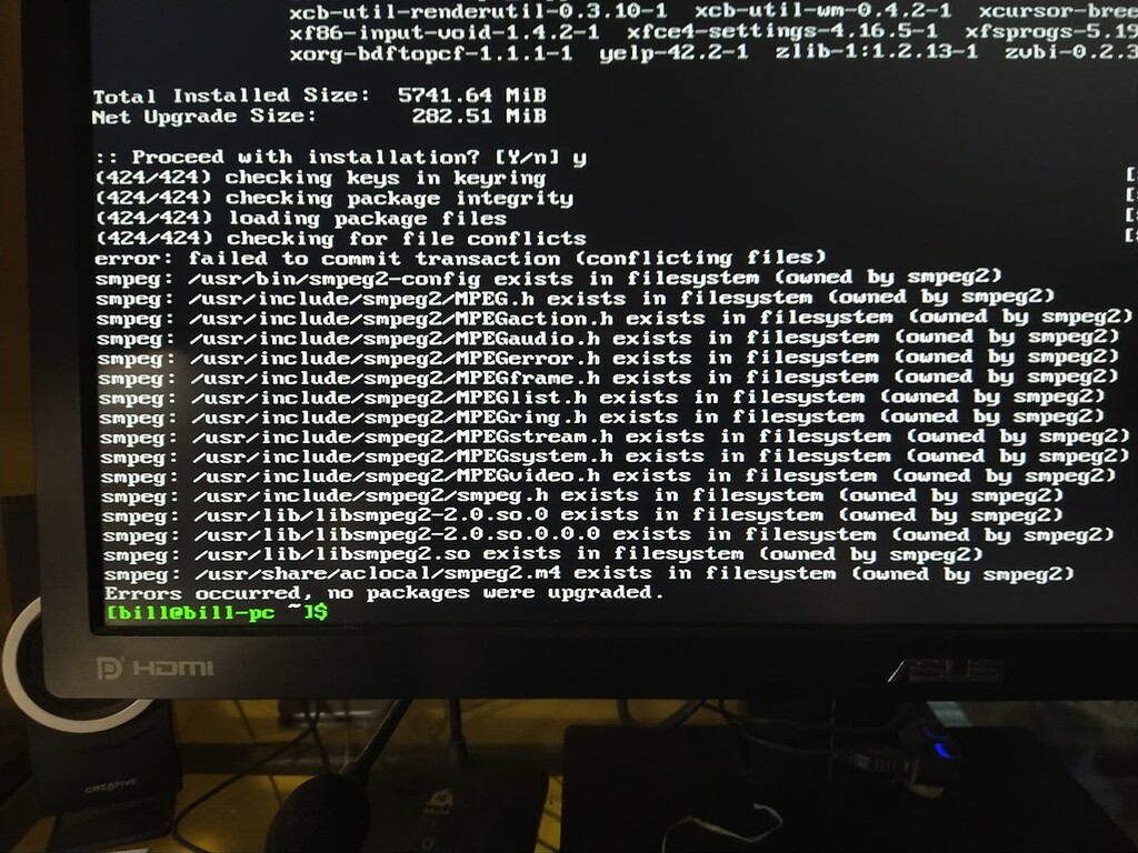 Conflicting files update problem Support Manjaro Linux Forum