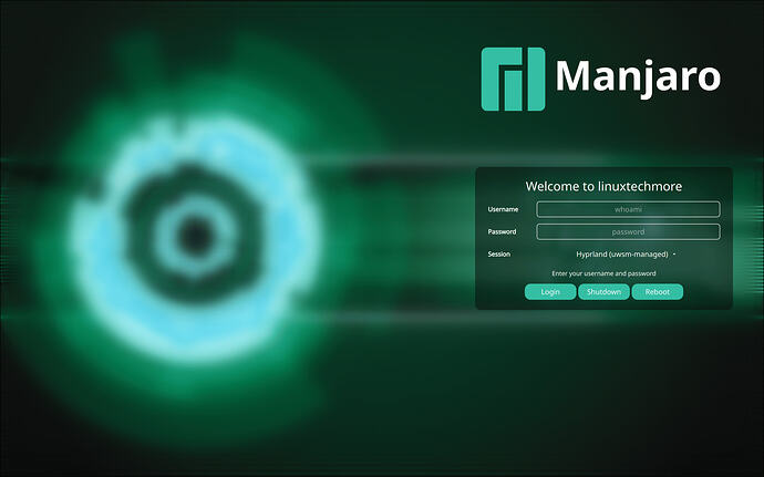Elegant Manjaro Linux SDDM Theme - Side Layout