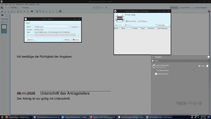 Printer Jobs rejected