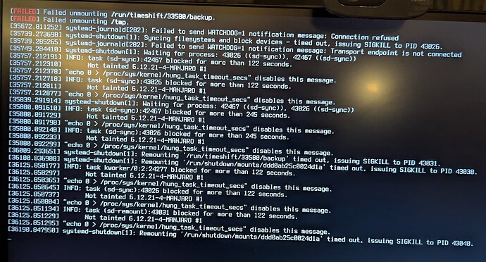 Shut-down-error-messages
