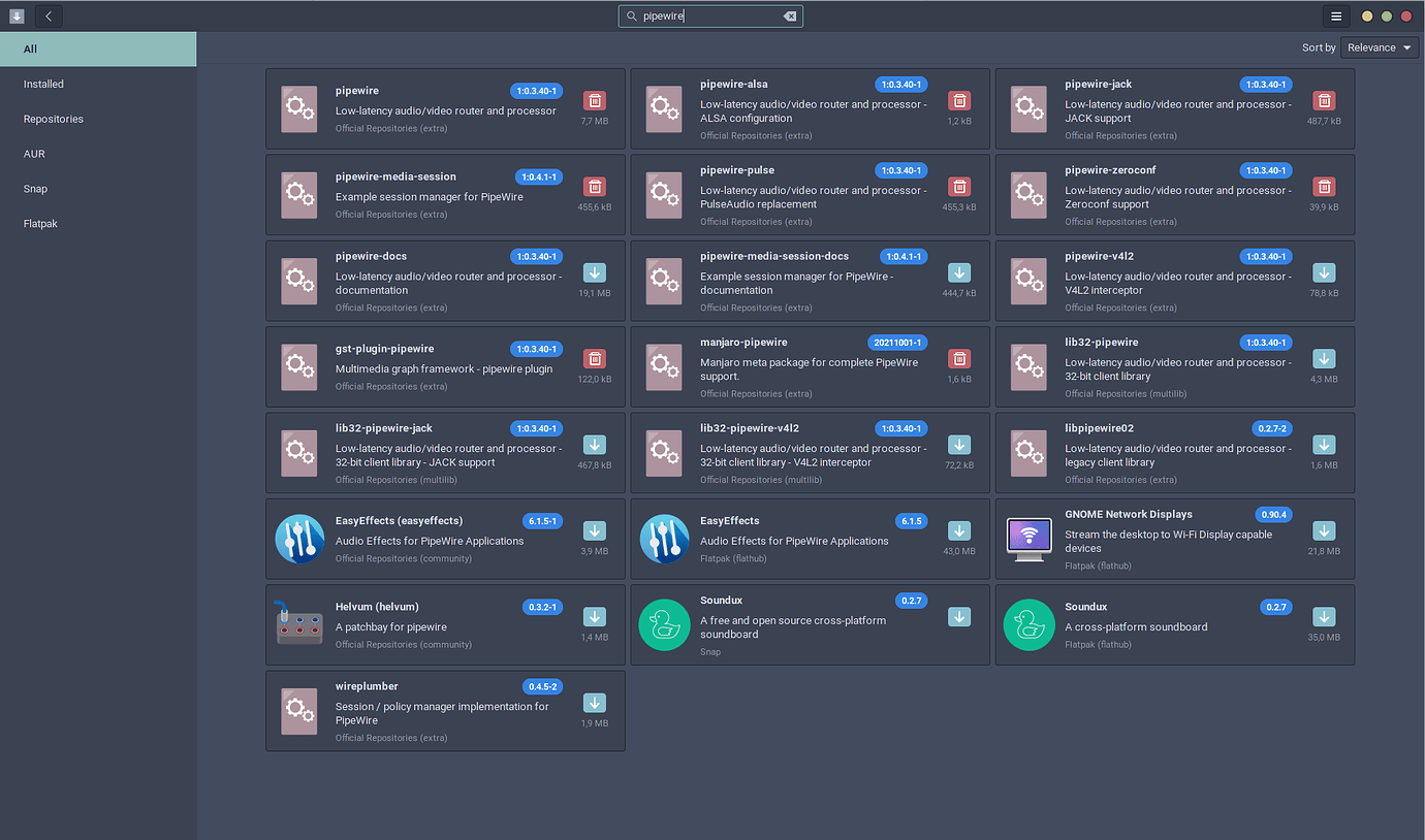 Linux замена pulseaudio на pipewire