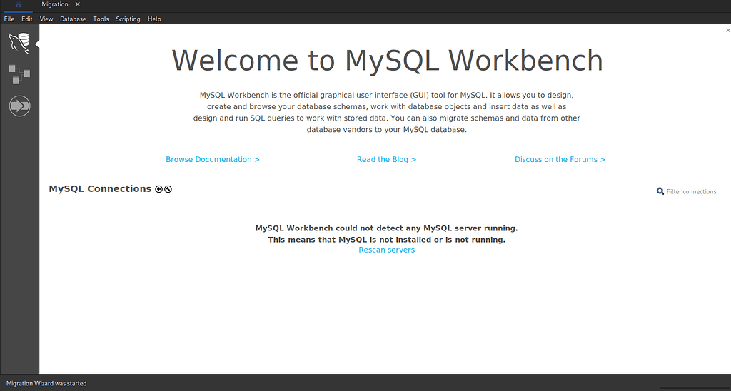 MySQL WORKBENCH no me reconoce el 