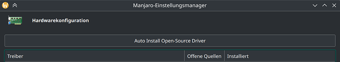 Manjaro-Settings-Manager -> Hadrwareconfiguration->"Auto install Open-Source Driver"