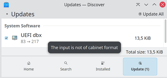 Discover not cabinet format