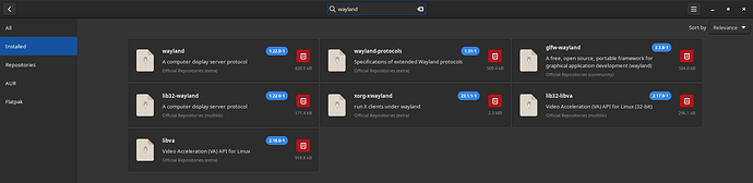 installed wayland packages