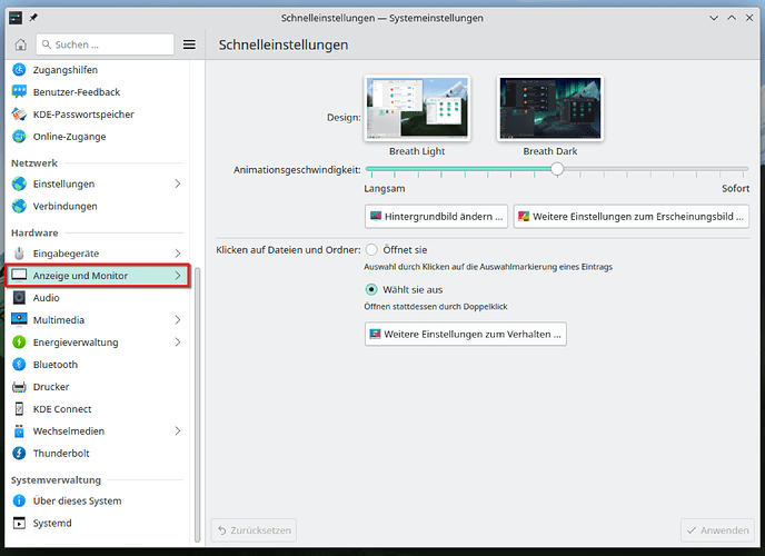 KDE Einstellungen 1