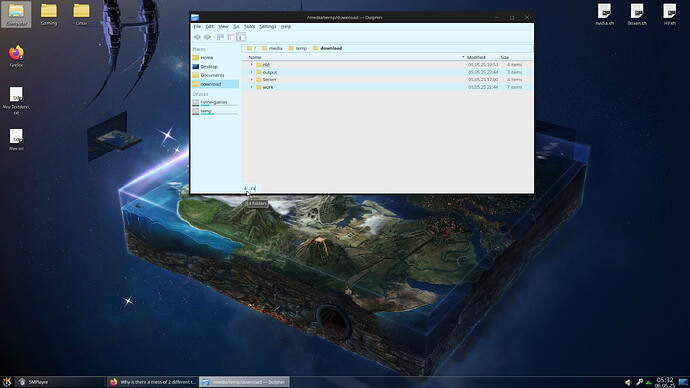 Dolphin bottom status info missing