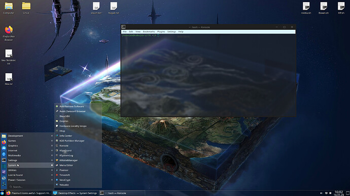 Plasma5 desktop transparency