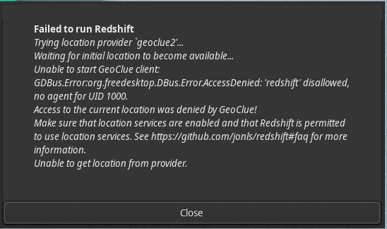 Redshift-geolocation-error