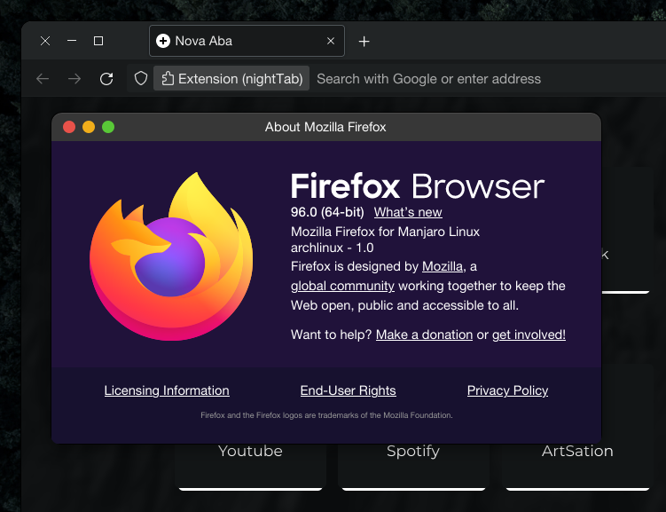 about firefox update