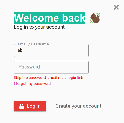 username password menu