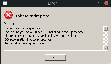 steam unable to initialize graphics system